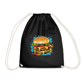 Cheeseburger Splash - Turnbeutel - Schwarz - Vorne