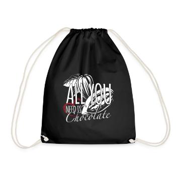 chocolate - Drawstring Bag - black - Front