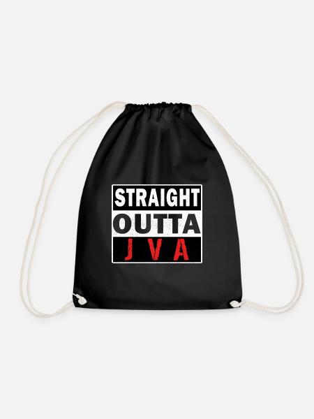 Straight aus JVA, Knast, Ex Häftling Geschenkidee - Turnbeutel - Schwarz