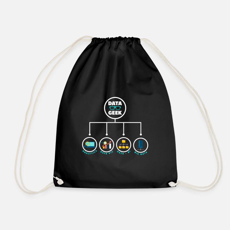 Data Analysis Data Geek Engineering Business - Drawstring Bag - black