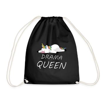 Einhorn Unicorn Drama Queen witziges Geschenk - Turnbeutel - Schwarz - Vorne