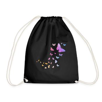 Aquarelle papillon mignon insectes nature - Sac de sport léger - noir - Devant