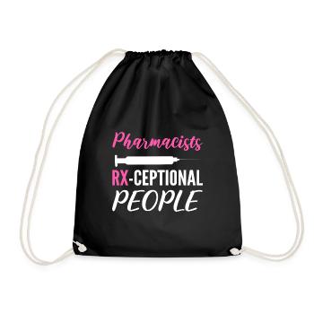 Rx-tezeptionale People Excellent Worker Gesc - Drawstring Bag - black - Front
