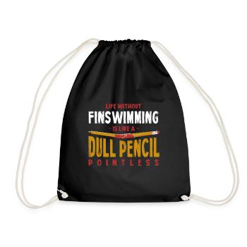 Life Without Finswimming Is Like a Dull Pencil - Drawstring Bag - black - Front