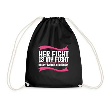 His fight is our fight - Cancer - Drawstring Bag - black - Front