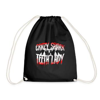 Megalodon Shark Tooth Fossil Collector Gift - Drawstring Bag - black - Front