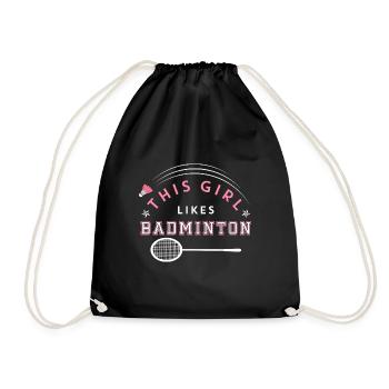 Une fille aime le badminton, les loisirs et les - Sac de sport léger - noir - Devant