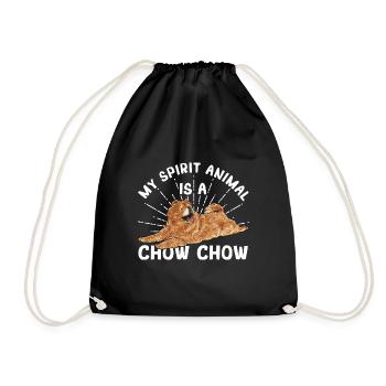 Chow Chow Hund - Turnbeutel - Schwarz - Vorne