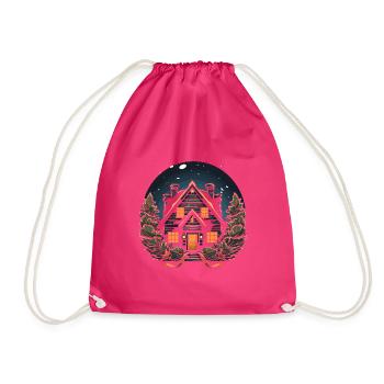 Christmas atmosphere with our home decorations - Drawstring Bag - fuchsia - Front