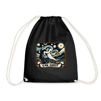 Van Ghost Art Teacher Halloween - Drawstring Bag - black - Front