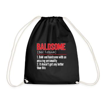 Tête chauve Calvitie Barbe Tête chauve - Sac de sport léger - noir - Devant