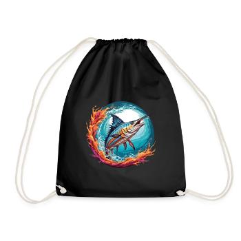 Jumping Marlin Pêche en haute mer Pêche en haute mer - Sac de sport léger - noir - Devant