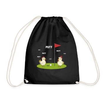 Geschenk für Minigolfspieler - Turnbeutel - Schwarz - Vorne