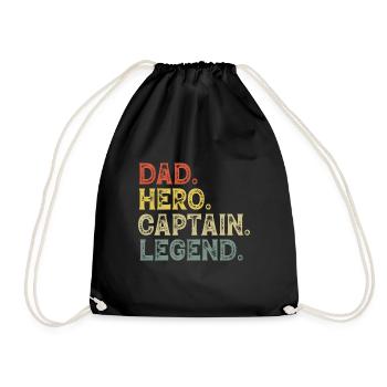 Dad captain boat - Drawstring Bag - black - Front