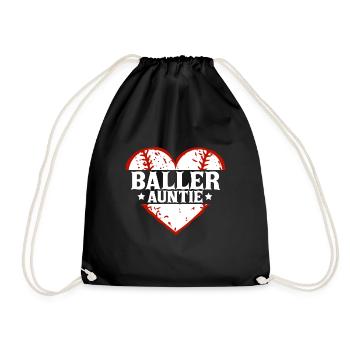 Baseball Tante Geschenk Baller Tante Muttertag Mama - Turnbeutel - Schwarz - Vorne