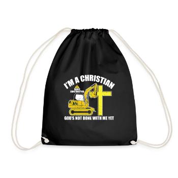 Je suis un chrétien en construction, Dieu n’en a pas fini - Sac de sport léger - noir - Devant