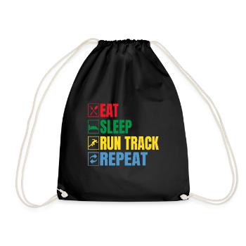 Track And Field Athletes Eat Sleep Run Track - Turnbeutel - Schwarz - Vorne