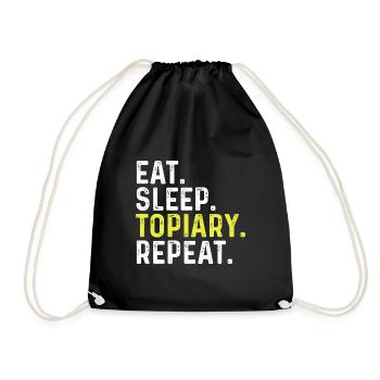 Eat Sleep Topiary Repeat - Drawstring Bag - black - Front