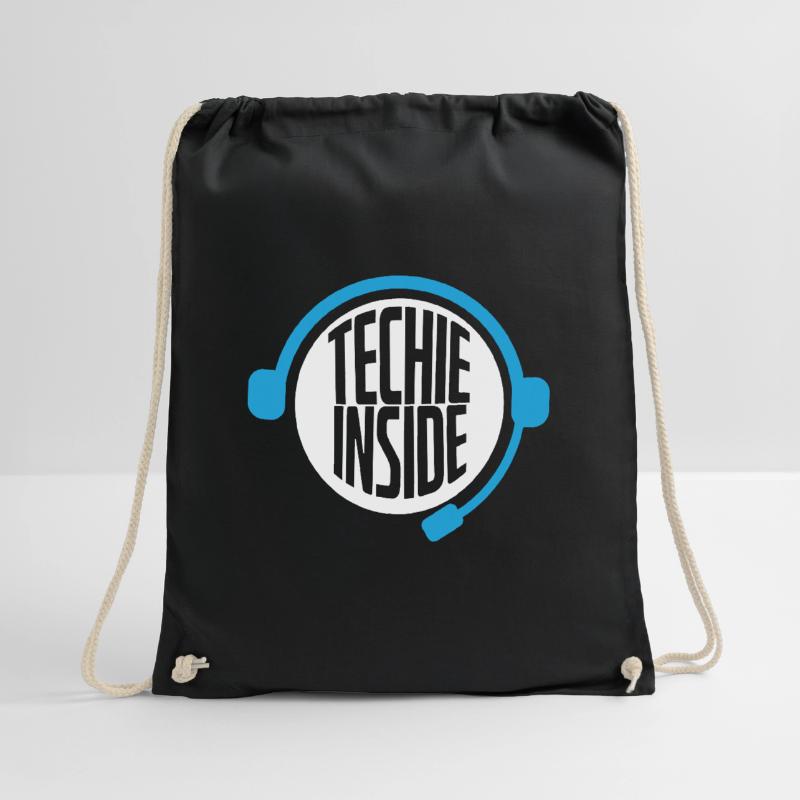 Techie Inside Tech Support Headset Drawstring Bag