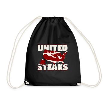 United Stakes United States Steak Humor - Drawstring Bag - black - Front