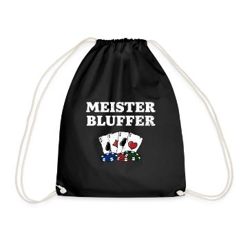 Master Bluffer Casino Poker Gambling Poker Poker - Drawstring Bag - black - Front