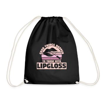 I Can Take On The World But First Lipstick - Drawstring Bag - black - Front