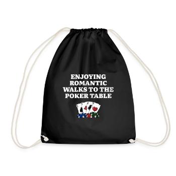 Walks to the Poker Table Casino Poker Player - Drawstring Bag - black - Front