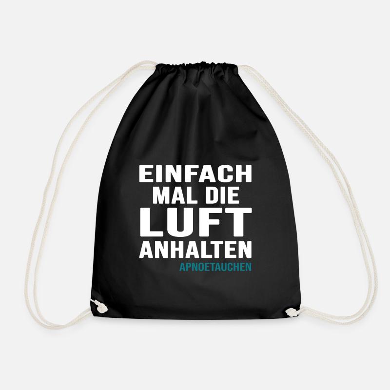 apnoe tauchen oxygen schnorcheln one breath - Turnbeutel - Schwarz