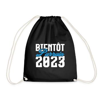 Cadeau Annonce grossesse bientôt Parrain 2023. - Sac de sport léger - noir - Devant