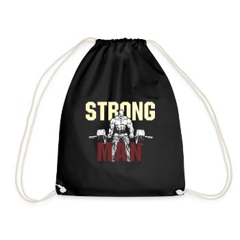 Strong Man Workout & Gym - Turnbeutel - Schwarz - Vorne