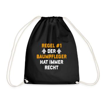 Baumpfleger Geschenk Geburtstag Spruch - Turnbeutel - Schwarz - Vorne