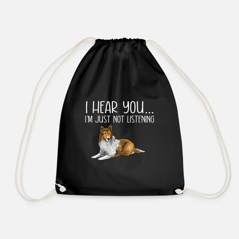 Langhaarcollie Rough Collie Hund - Turnbeutel - Schwarz