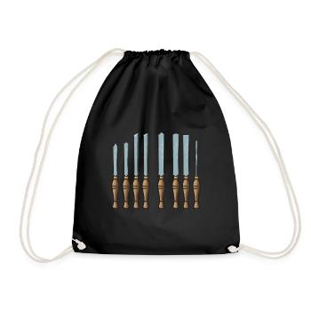 Turning Wood Lathe Lathe - Drawstring Bag - black - Front