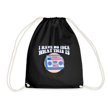 I Have No Idea What This Is 70s 80s Aesthetic - Drawstring Bag - black - Front