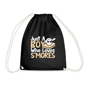 Just A Boy Who Loves Smores Camping Men Dabbing Ma - Turnbeutel - Schwarz - Vorne