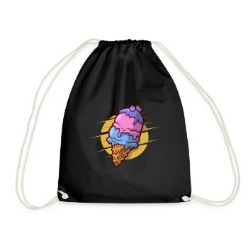 Blueberry Ice Cream - Drawstring Bag - black - Front