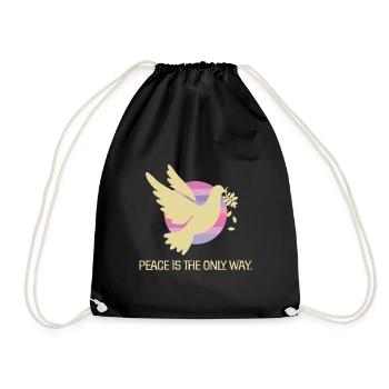 Peace is the only way against war - Drawstring Bag - black - Front