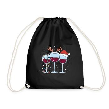 Glühwein Weihnachten Weihnachtsmarkt - Turnbeutel - Schwarz - Vorne