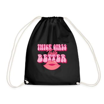 Les filles épaisses ont meilleur goût potelé grandes filles curvy - Sac de sport léger - noir - Devant