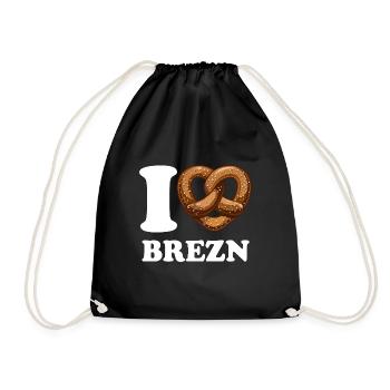 J’aime les bretzels - Coeur - Bretzel - Sac de sport léger - noir - Devant