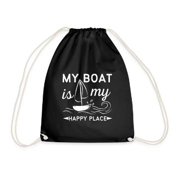MEIN BOOT IST MEIN BESTER PLATZ SEGEL SEGELN - Turnbeutel - Schwarz - Vorne