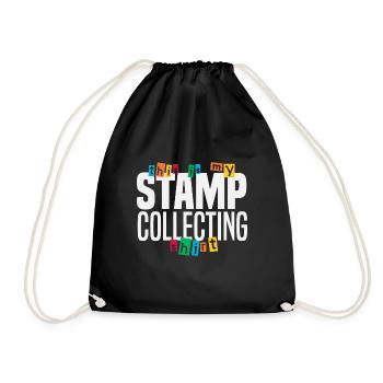 Stamps collect stamp collection - Drawstring Bag - black - Front