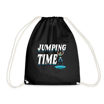 Jumping Trampolin Trendsport Fitness Damen Sport - Turnbeutel - Schwarz - Vorne