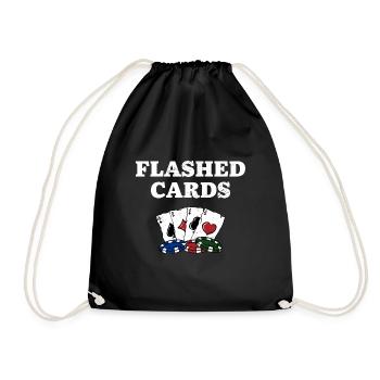 Flashed Cards Card Games Casino Card Player - Turnbeutel - Schwarz - Vorne