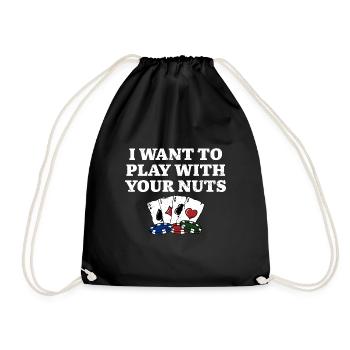 Je veux jouer avec votre NUTS Poker Funny Poker - Sac de sport léger - noir - Devant