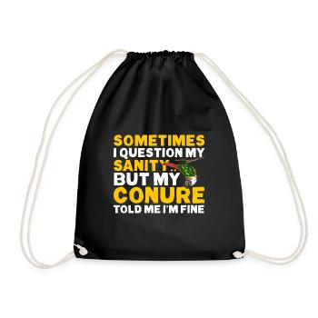 Molinasittich Parrot Bird Sun Parakeet - Drawstring Bag - black - Front