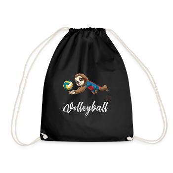 Liebe Volleyball - Niedliches Volleyball-Faultier - Turnbeutel - Schwarz - Vorne