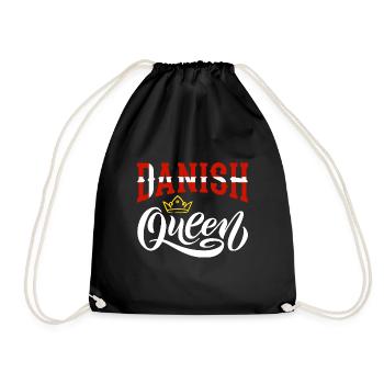 Danish Queen Denmark Danish Denmark Flag - Drawstring Bag - black - Front