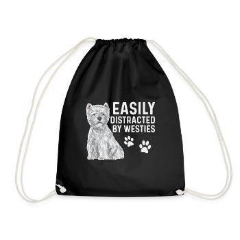 West Highland White Terrier Westie - Turnbeutel - Schwarz - Vorne