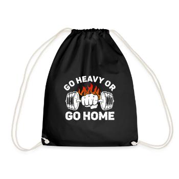 Go Heavy or Go Home - Drawstring Bag - black - Front